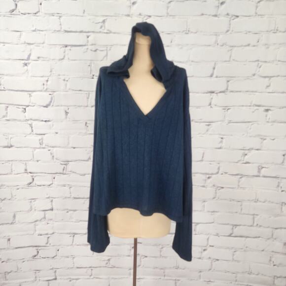 Athleta Sweaters - Athleta Sweater Hoodie Harmony Heather Ribbed Sweatshirt Womens XL Oversized